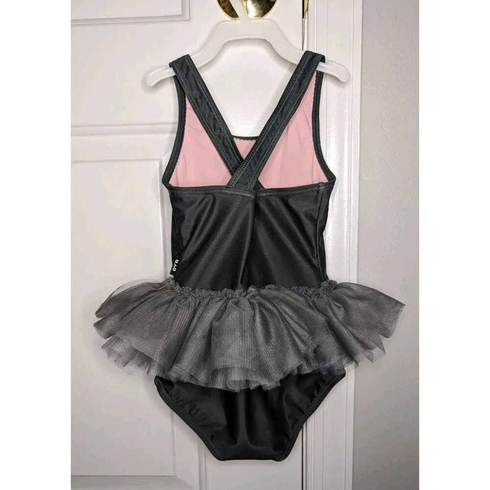 Adorable Swimsuit Rock Your Baby Black Swan Lake W/ Gray Tutu Size 18-24 Months